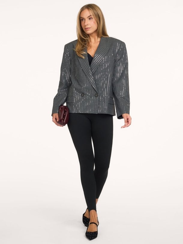 Bay, viscosemix blazer met pailletten