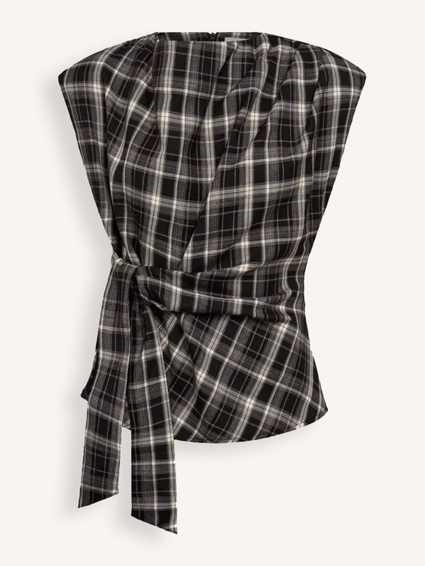 DagnyCC Check Pleat Top Dagny, viscosemix geruite top