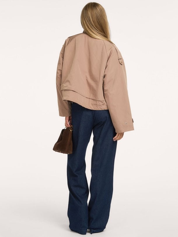 Duane cape cropped trenchcoat Duane, geweven cropped trenchcoat