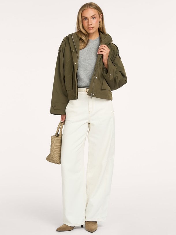 Duane cape cropped trenchcoat Duane, geweven cropped trenchcoat