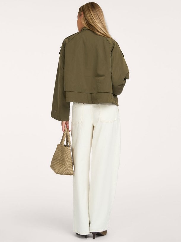 Duane cape cropped trenchcoat Duane, geweven cropped trenchcoat