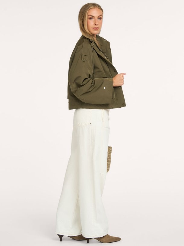 Duane cape cropped trenchcoat Duane, geweven cropped trenchcoat