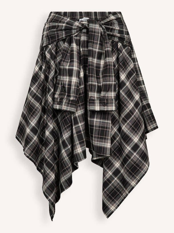 DagnyCC Check Tie Skirt Dagny, viscosemix geruite rok