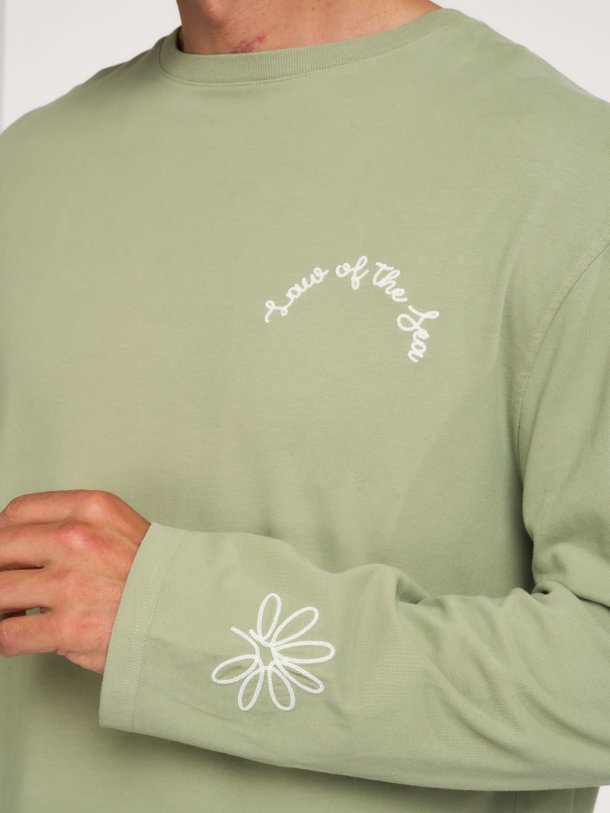DAISY LONGSLEEVE GARMENT DYED T-SHIRT Daisy, katoenen longsleeve