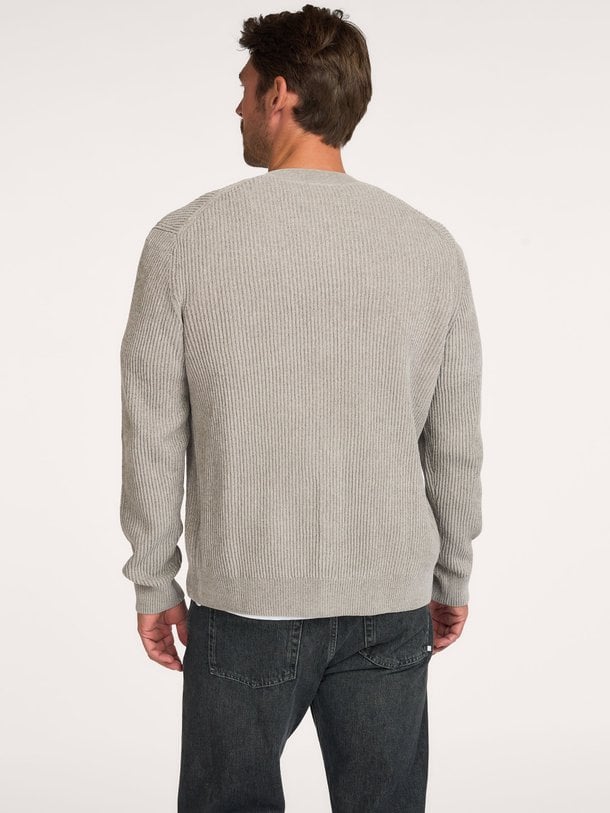CARDIGAN FULL BUTTON GREY Katoenmix vest