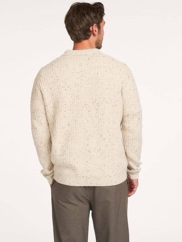 POLO OPEN COLLAR LS SAND Wolmix trui