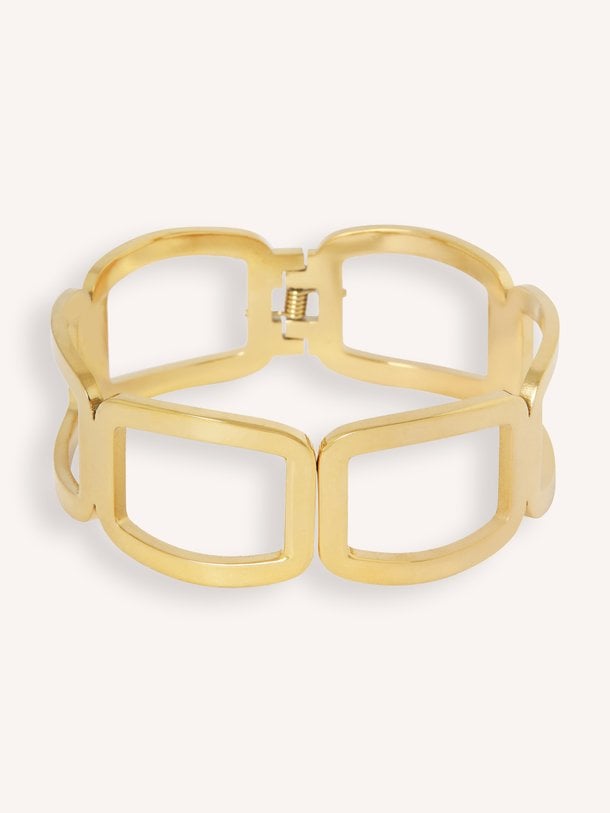 Open block bangle Vergulde armband