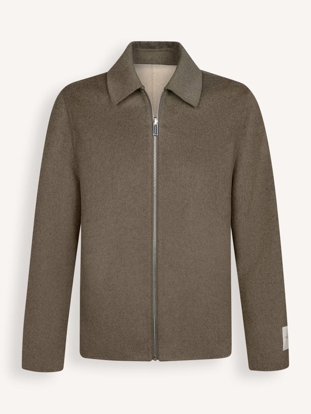 OVERSHIRT WO ZIP REV BROWN Wollen jack