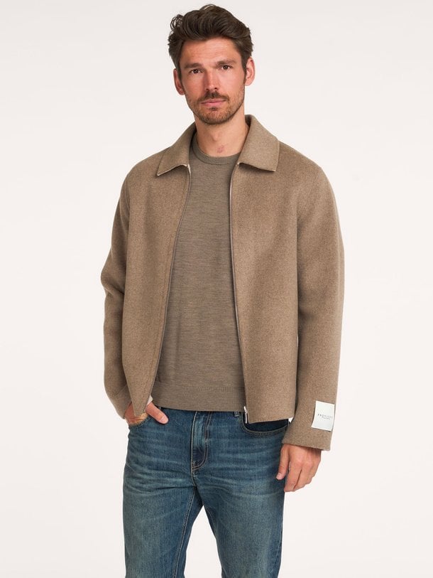 OVERSHIRT WO ZIP REV BROWN Wollen jack