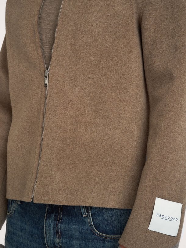 OVERSHIRT WO ZIP REV BROWN Wollen jack