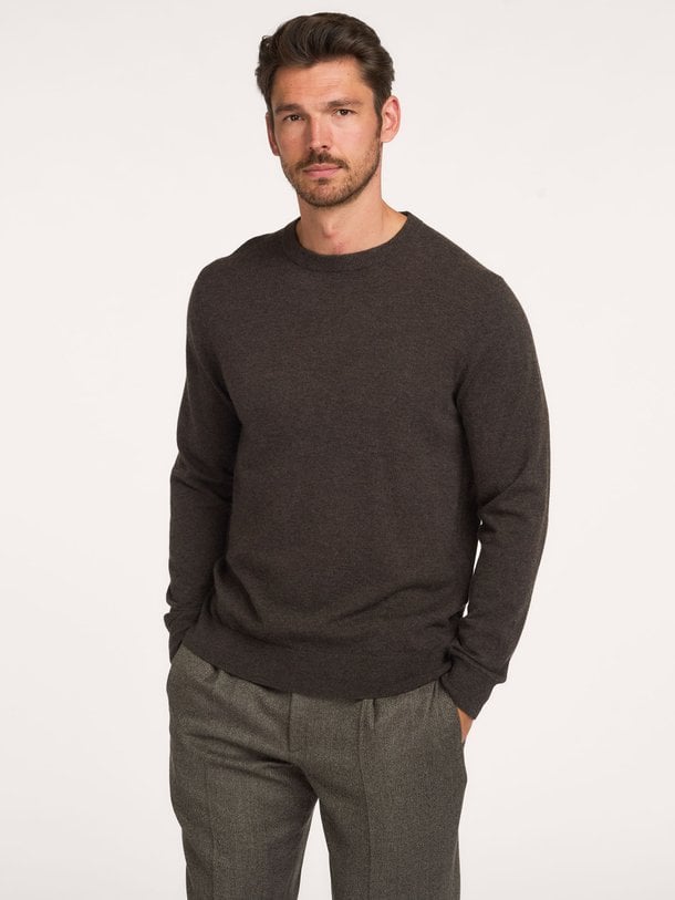 PULLOVER CREW NECK NAVY Wolmix trui