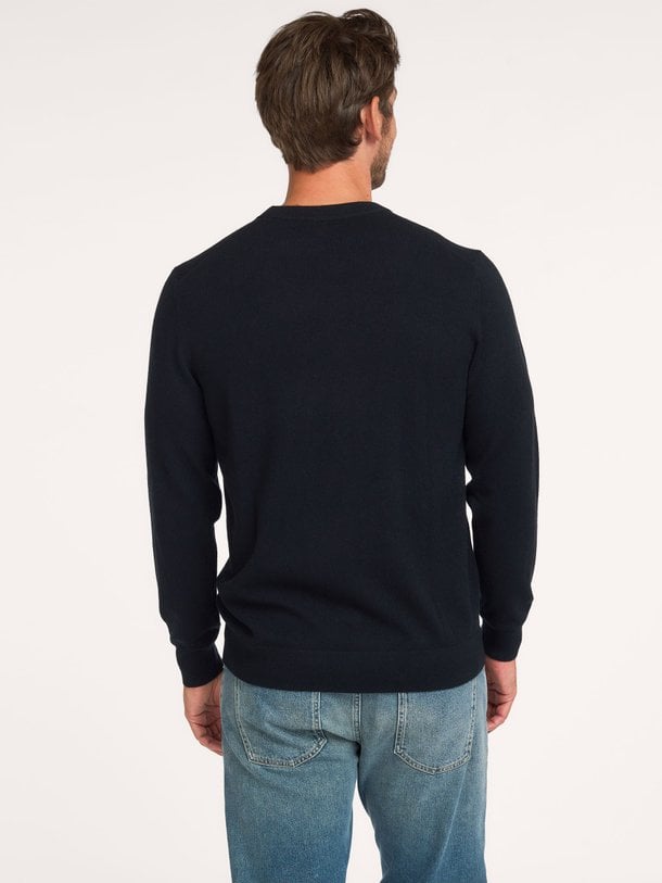 PULLOVER CREW NECK NAVY Wolmix trui