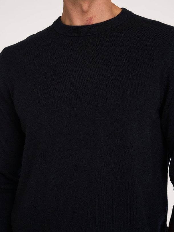 PULLOVER CREW NECK NAVY Wolmix trui