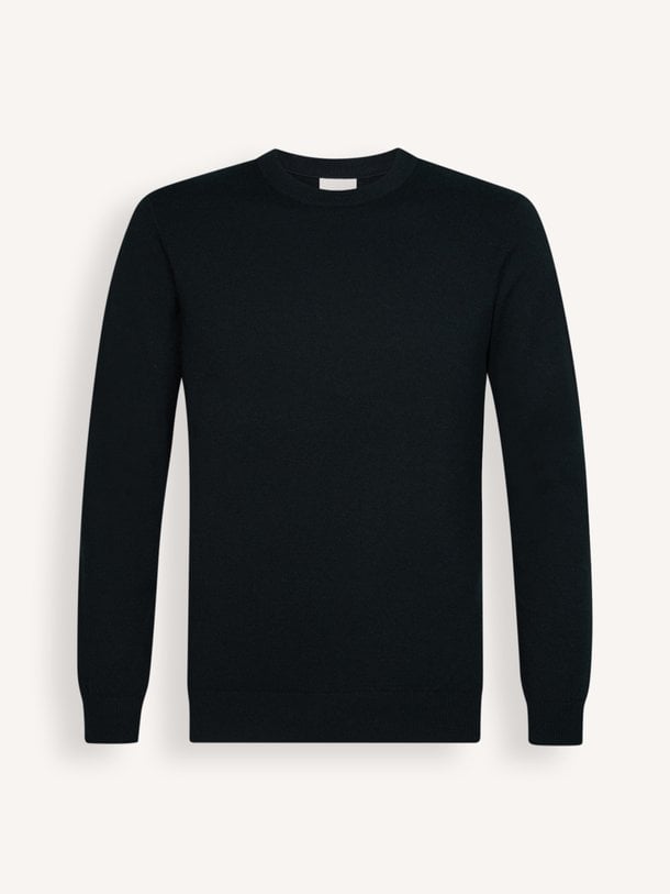 PULLOVER CREW NECK NAVY Wolmix trui