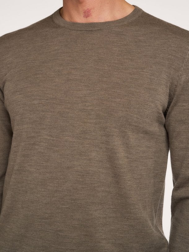 PULLOVER CREW NECK BROWN Wollen trui
