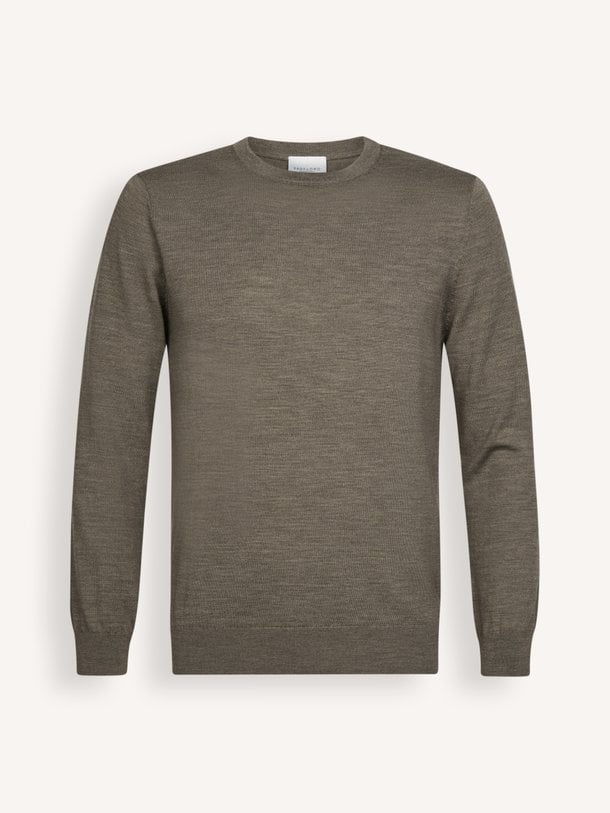 PULLOVER CREW NECK BROWN Wollen trui