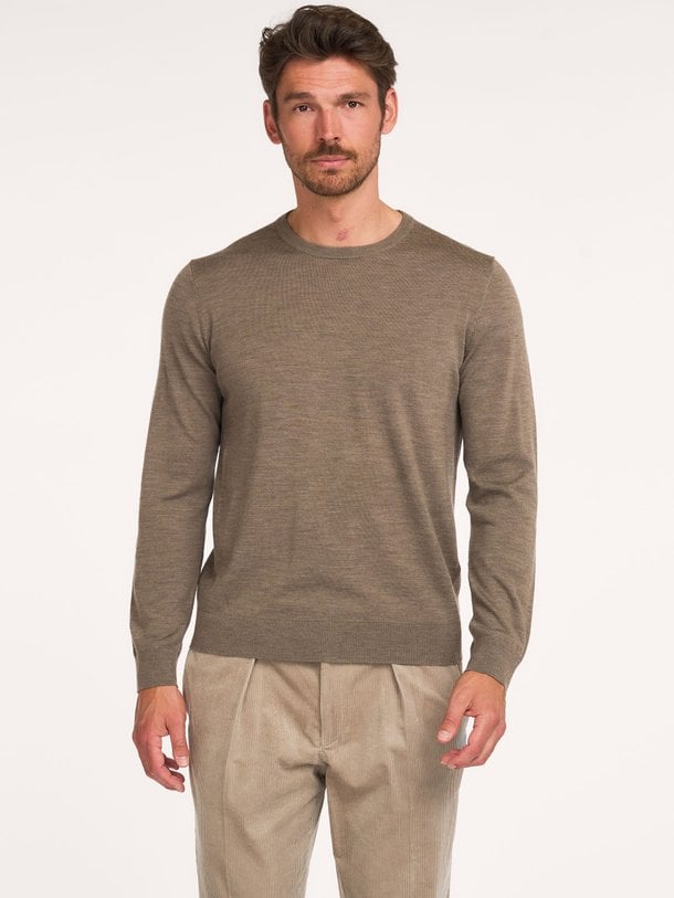 PULLOVER CREW NECK BROWN Wollen trui