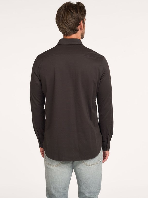 SHIRT X-CUTAWAY SF D.BROWN Katoenmix overhemd