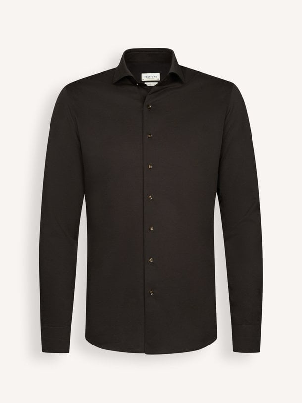 SHIRT X-CUTAWAY SF D.BROWN Katoenmix overhemd