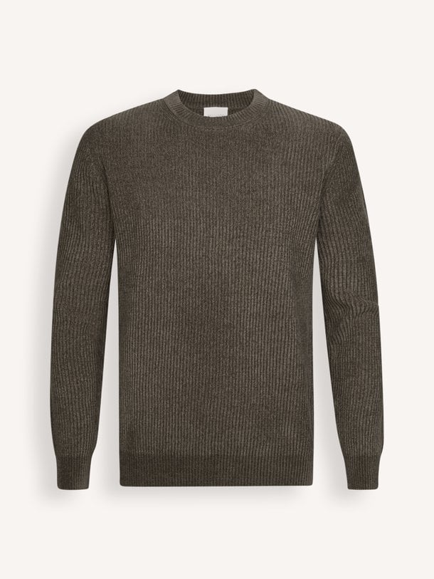 PULLOVER CREW NECK GREEN Katoenmix trui