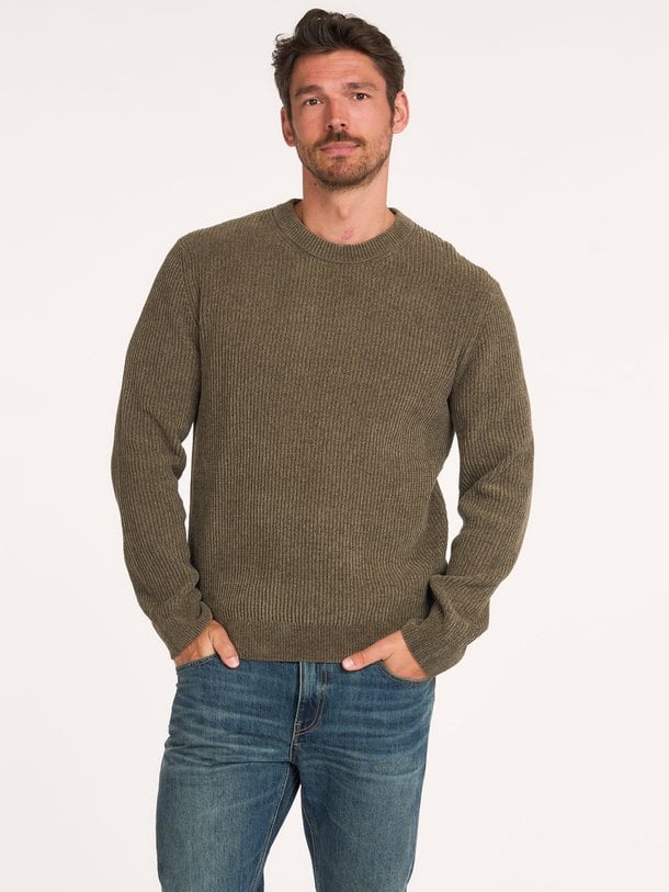 PULLOVER CREW NECK GREEN Katoenmix trui