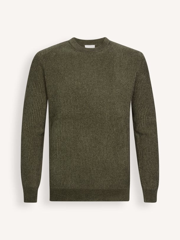 PULLOVER CREW NECK GREEN Katoenmix trui