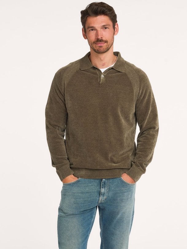 POLO LS GREY Katoenmix trui