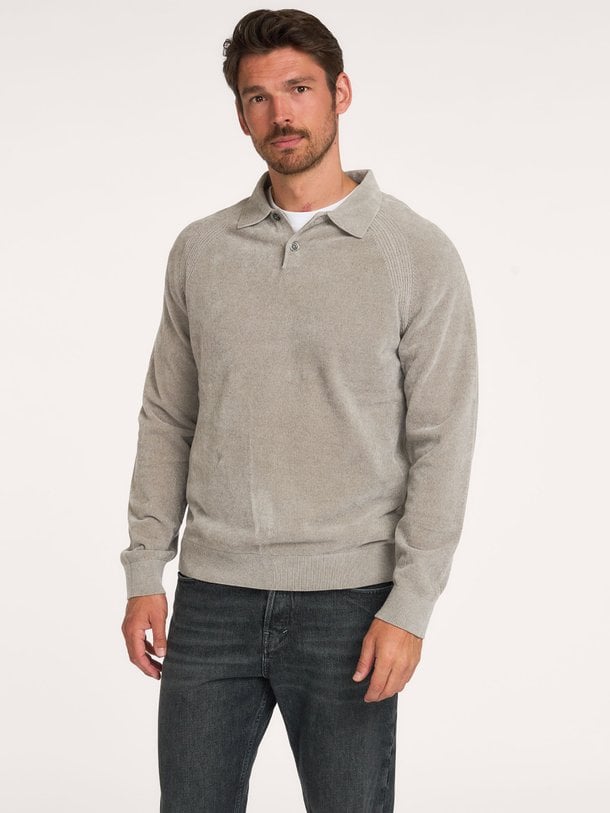 POLO LS GREY Katoenmix trui