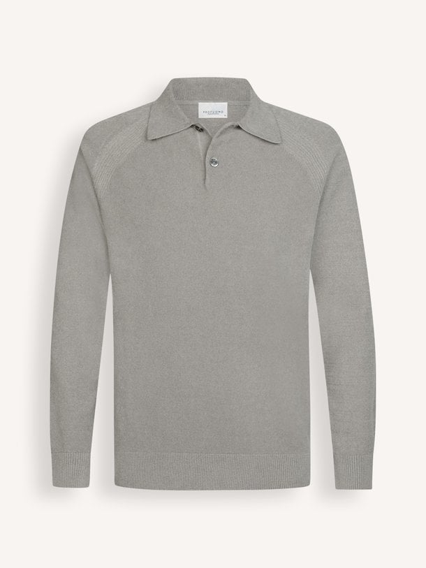 POLO LS GREY Katoenmix trui