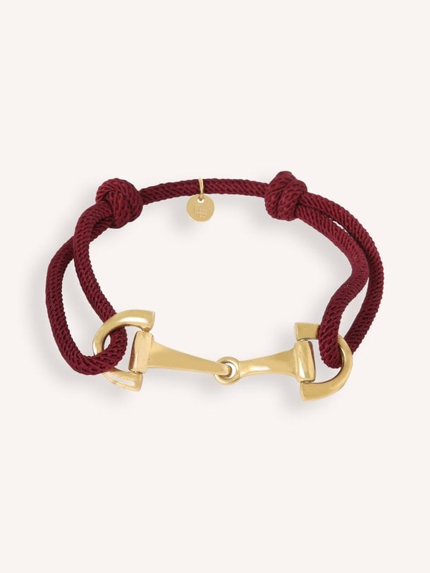 Armband met touw en gouden gesp Vergulde armband met touw