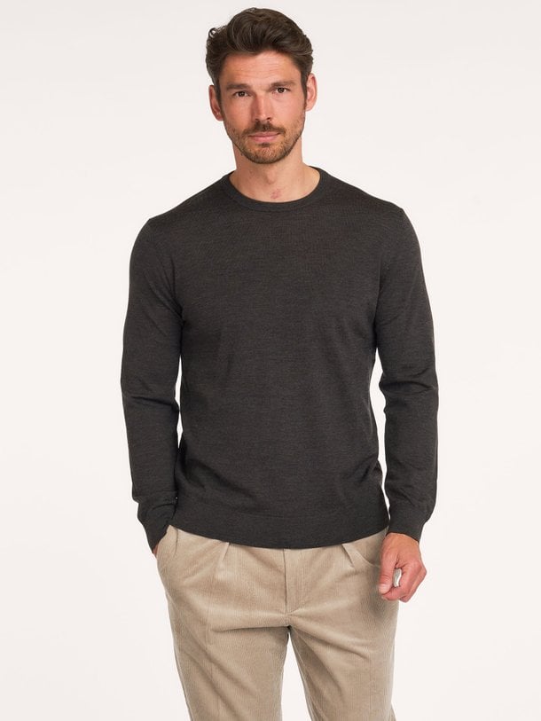 PULLOVER CREW NECK D BROWN Wollen trui