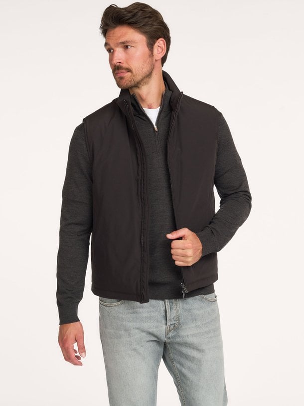 OUTERW BW MAGN D.BROWN Geweven bodywarmer