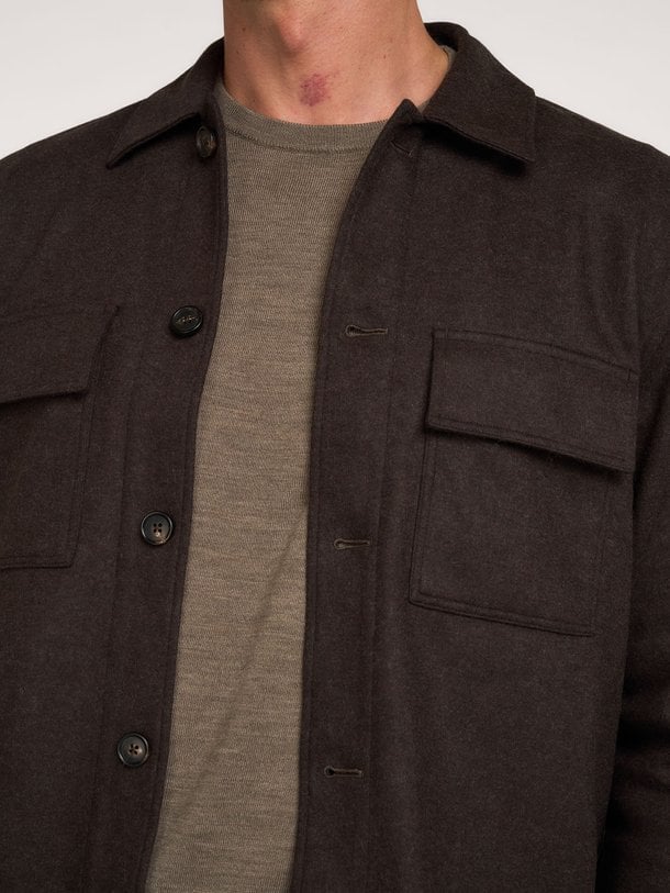OVERSHIRT KNITTED D.GREEN Wolmix overshirt