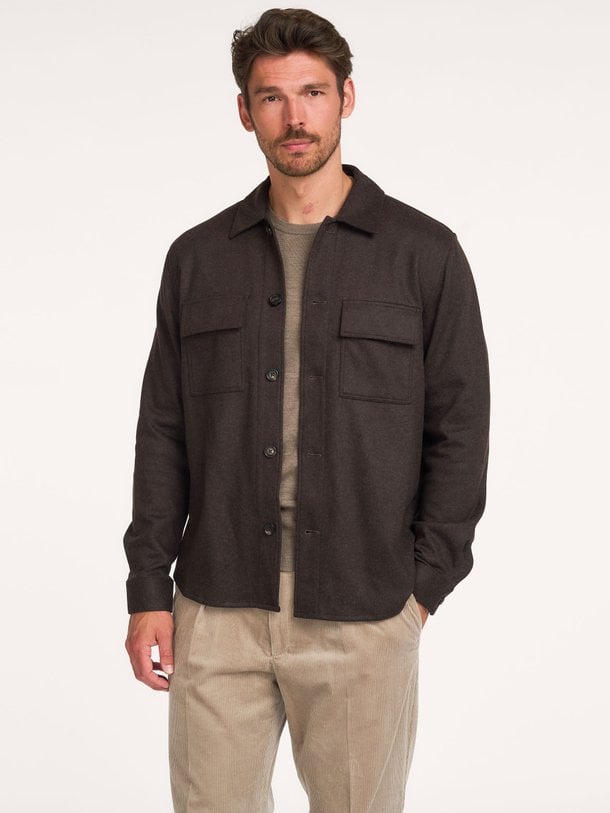 OVERSHIRT KNITTED D.GREEN Wolmix overshirt