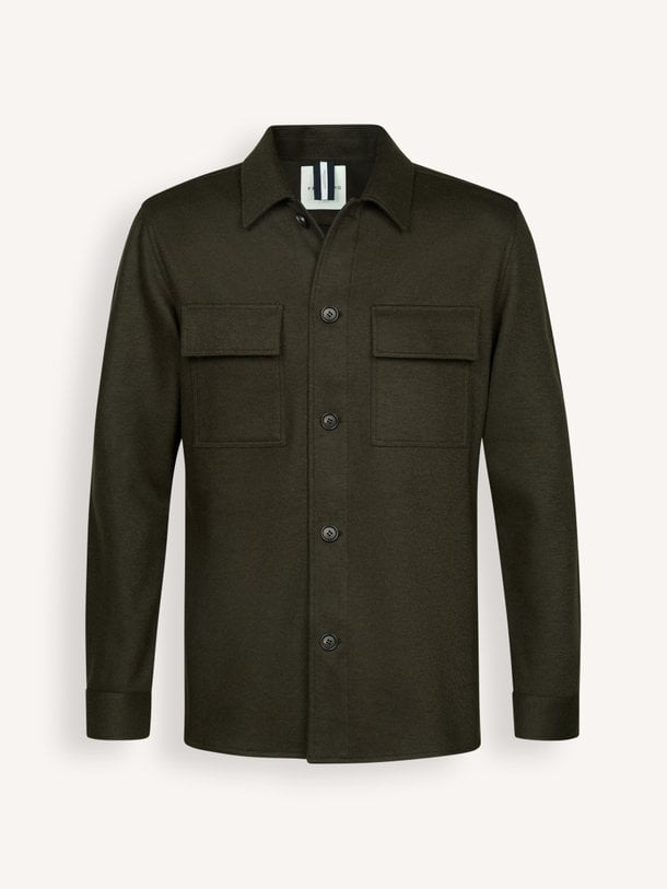 OVERSHIRT KNITTED D.GREEN Wolmix overshirt