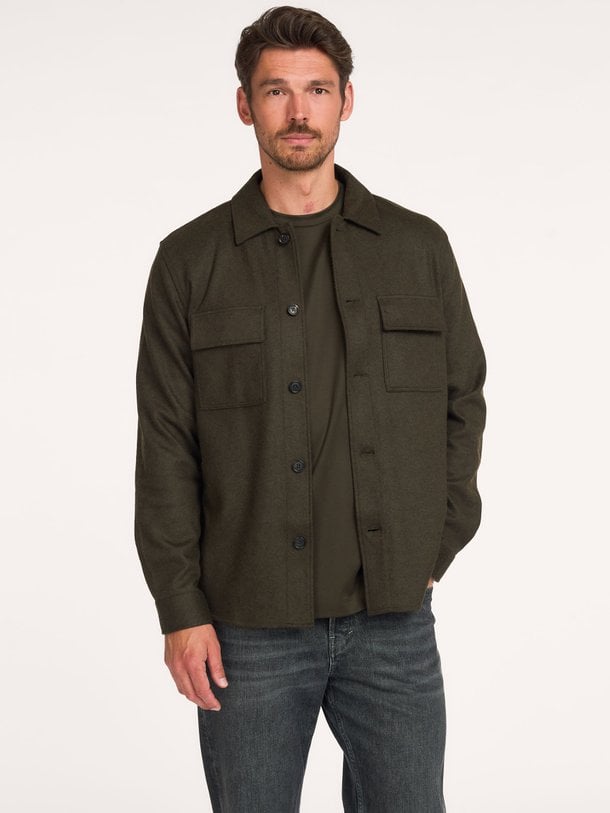 OVERSHIRT KNITTED D.GREEN Wolmix overshirt