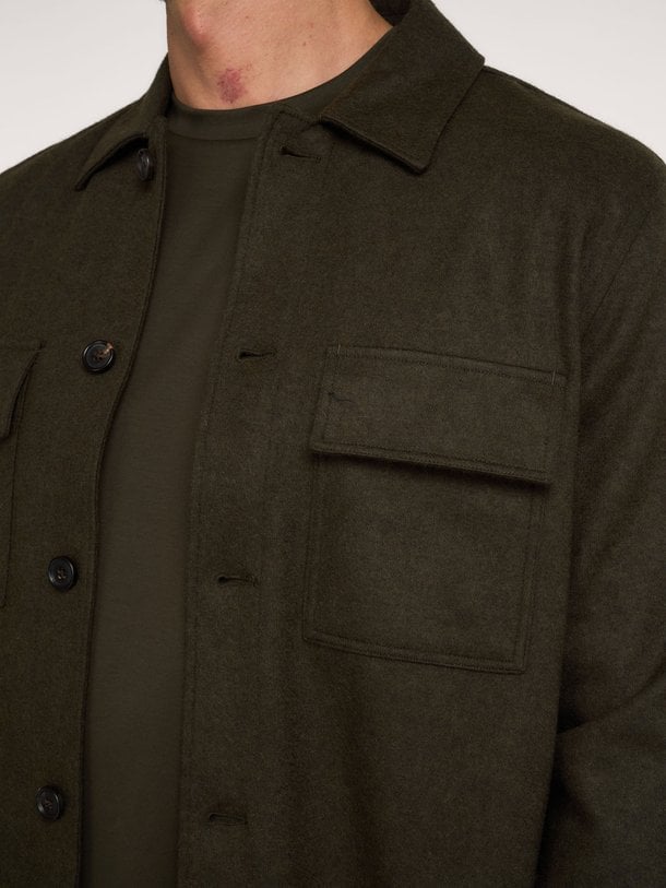 OVERSHIRT KNITTED D.GREEN Wolmix overshirt