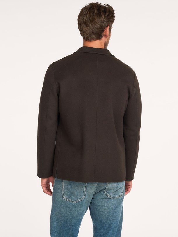 OVERSHIRT WO BASIC D.BROWN Wollen jack