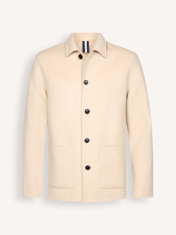 OVERSHIRT WO BASIC D.BROWN Wollen jack