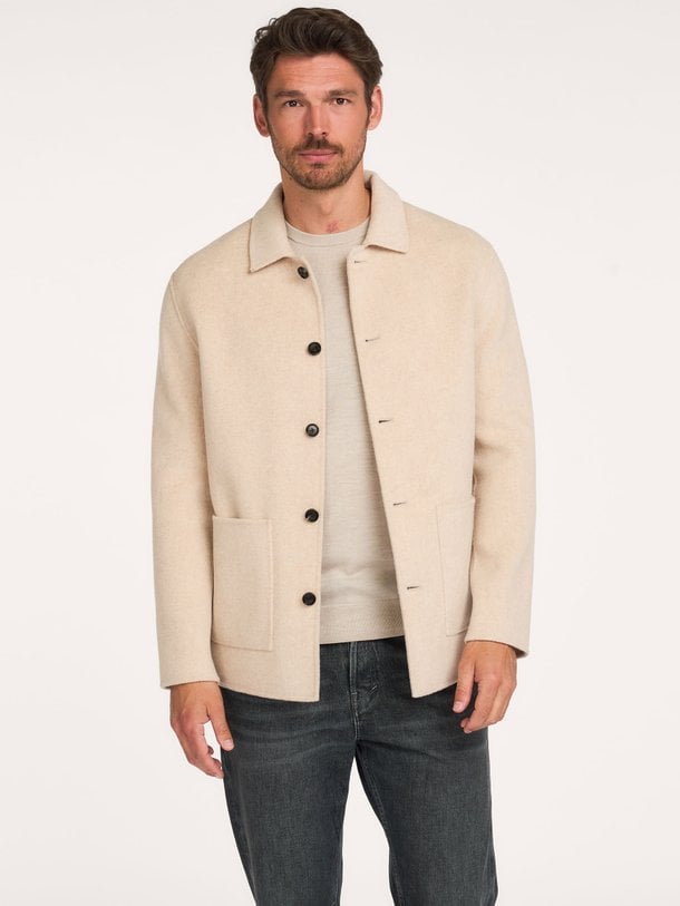 OVERSHIRT WO BASIC D.BROWN Wollen jack