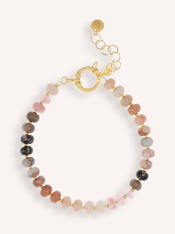 Gemstone armbandje Vergulde armband met kralen