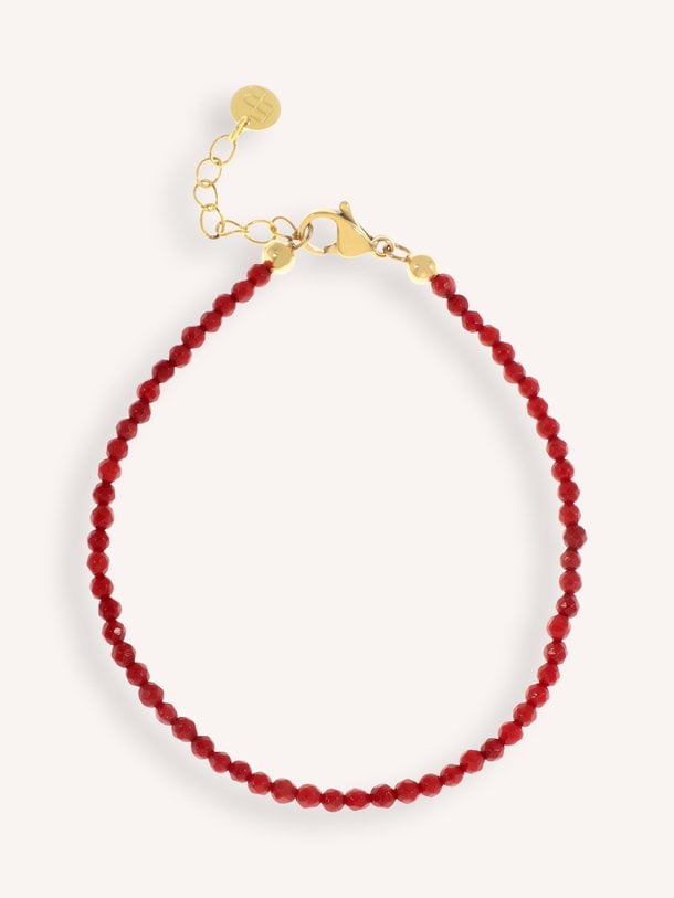 Armbandje met fijne gemstones Vergulde kralen armband