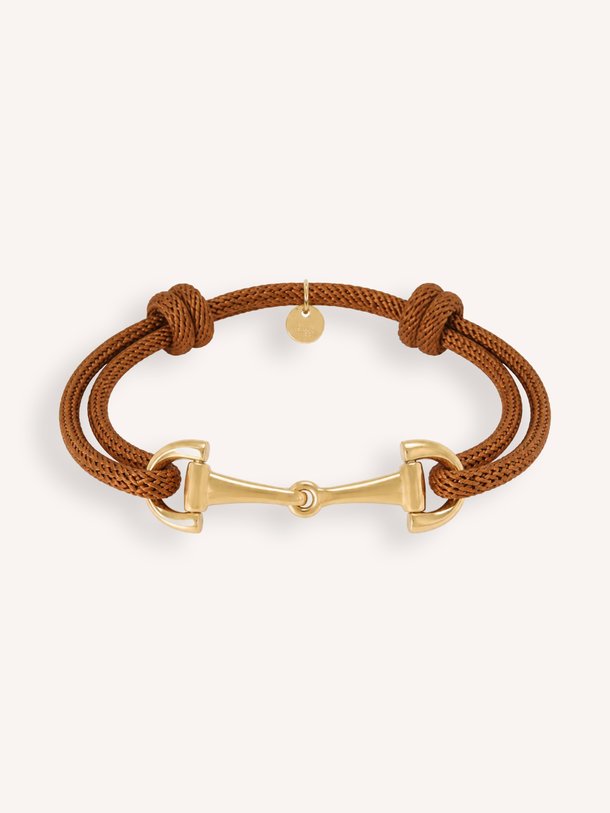 Armband met touw en gouden gesp Vergulde armband met touw