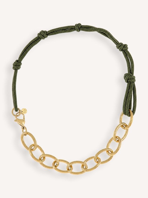 Vergulde ketting met touw