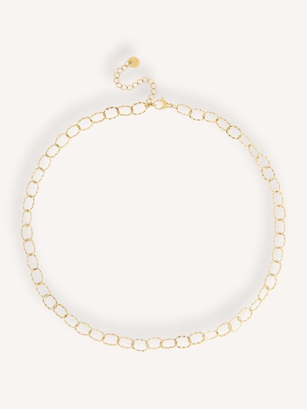 Ketting met fijne bewerkte schakel Vergulde ketting