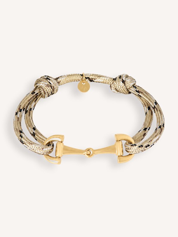 Armband met touw en gouden gesp Vergulde armband met touw