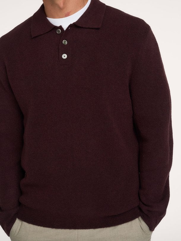 POLO LS AUBERGINE Wolmix polo