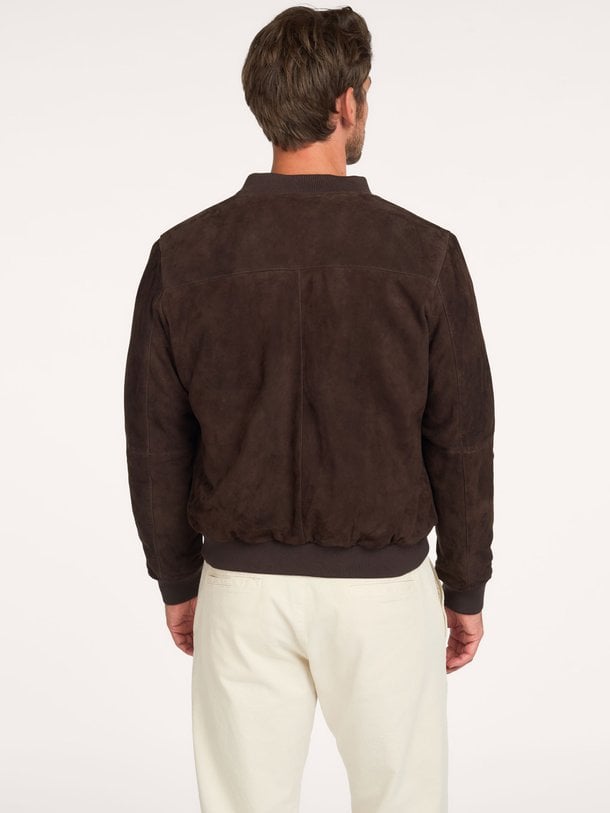 OUTERW BOMBER SUEDE D.BROWN Suede bomber jack