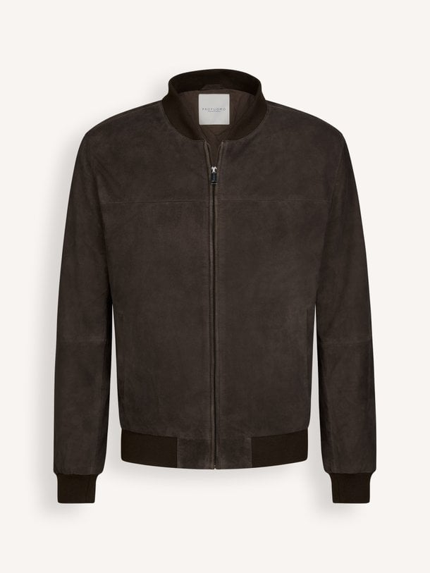OUTERW BOMBER SUEDE D.BROWN Suede bomber jack