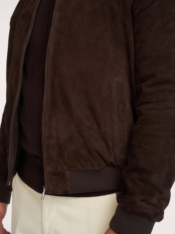 OUTERW BOMBER SUEDE D.BROWN Suede bomber jack